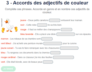 Orthoblog Fr Exercice Accords Des Adjectifs De Couleur