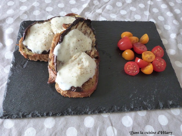 Pain perdu aux aubergines et mozzarella