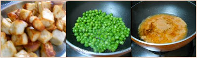 first step of making peas paneer recipe