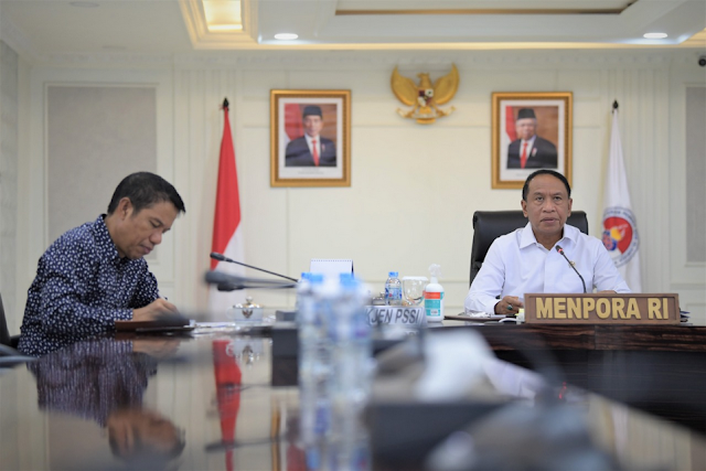 Tindaklanjut Arahan Presiden Jokowi, Menpora Amali Pimpin Rapat dengan Sekjen PSSI dan Dirut LIB Terkait Jalan Keluar Kompetisi Liga 2 