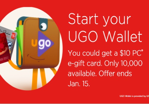 UGO Wallet Download Free $10 President's Choice Gift Card