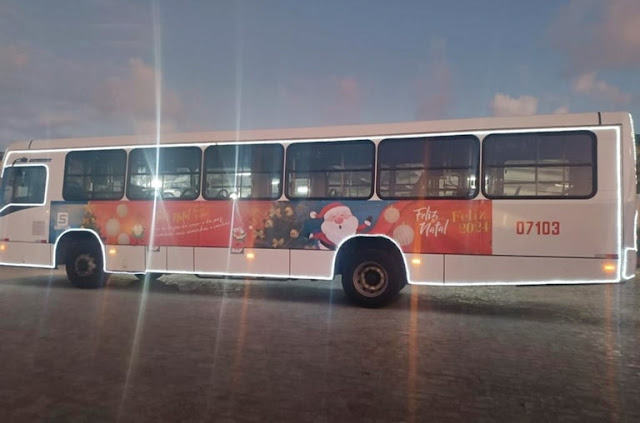Ônibus com temática natalina começam a circular a partir desta quarta-feira em João Pessoa
