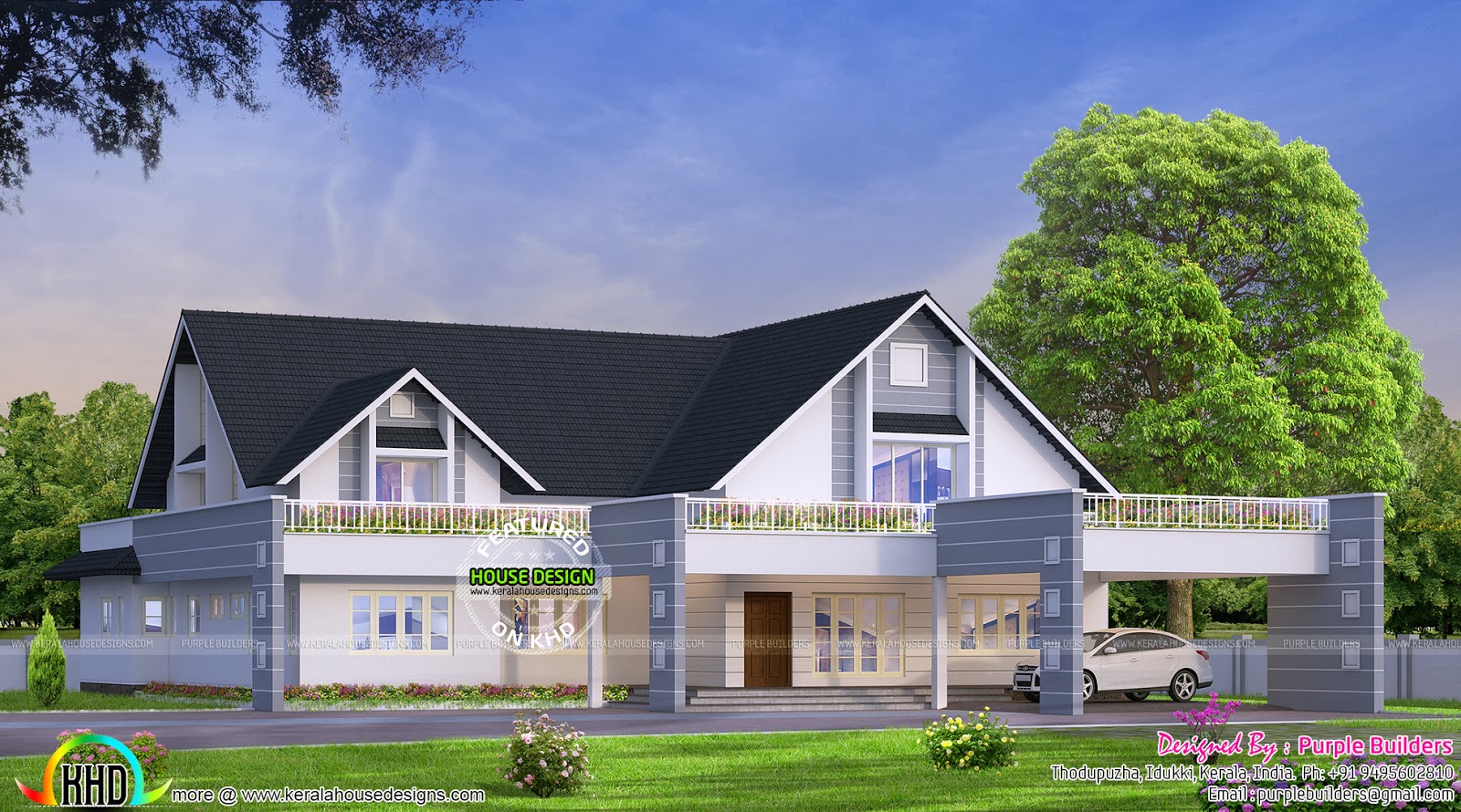 3000 sq ft bungalow  Kerala  home  design  and floor plans 