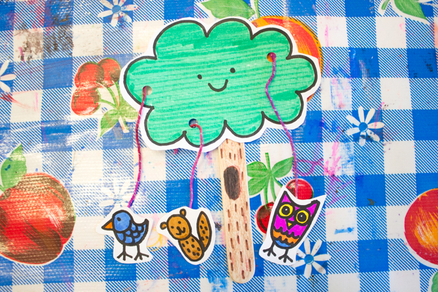 How to make adorable spring Paper pull crafts with kids- Cute rain cloud, flower, and tree doodle printables included