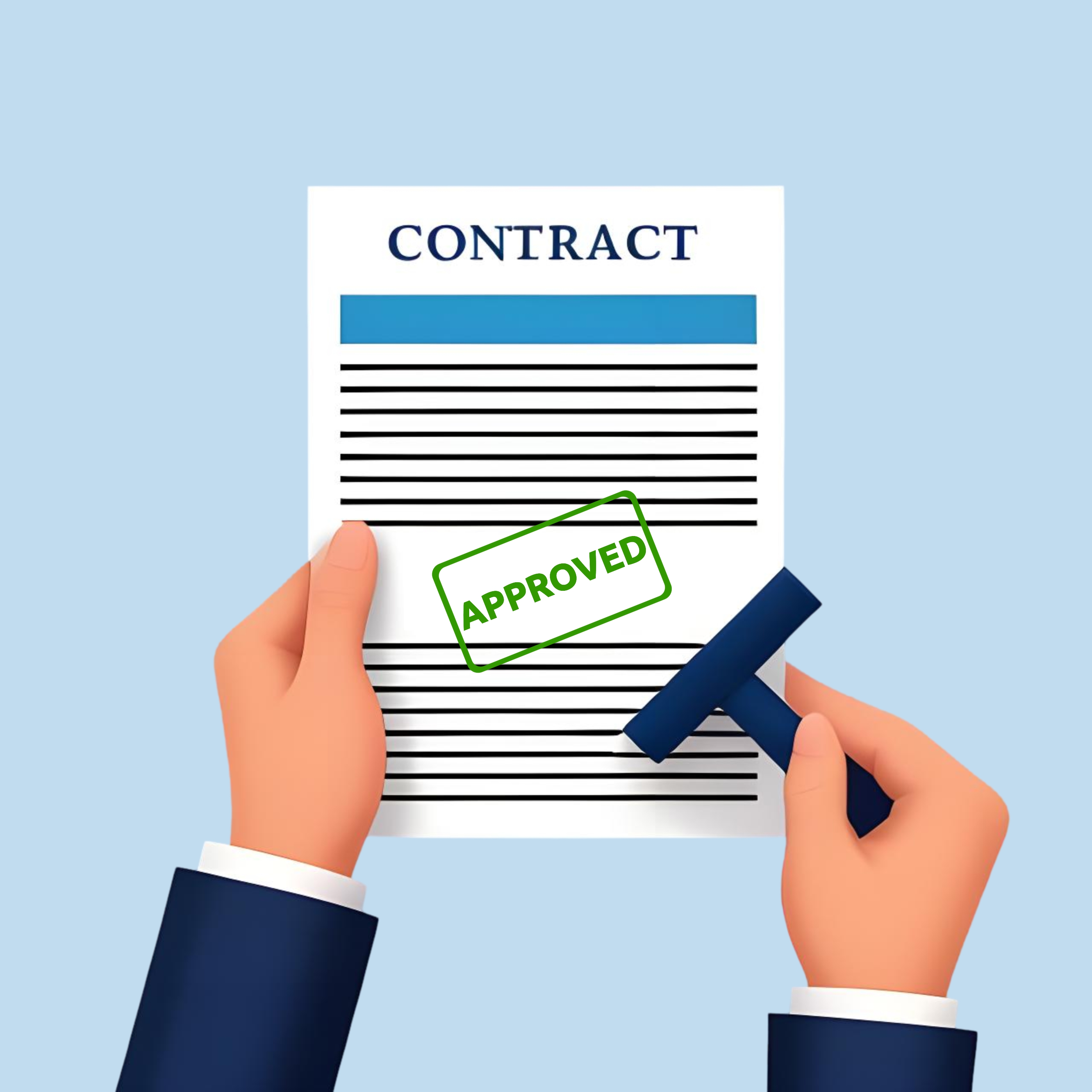 Contract approval graphic design