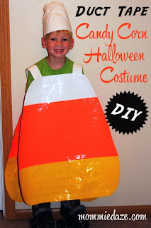 Candy Corn costume made from Duct Tape