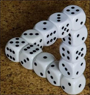 Impossible Dice Triangle Optical Illusion