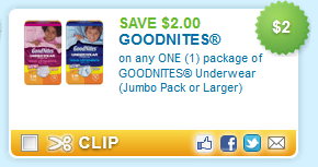 $2.00 off one package of GOODNITES Underwear