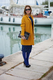 yellow coat, glamorous dress, Bankfashion.co.uk dress, animal print bodycon dress, Fashion and Cookies, fashion blogger