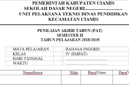 Soal Bahasa Inggris Kelas 4 Sd Semester 1