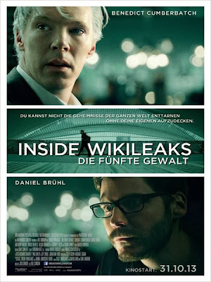 Oben: der weißhaarige Julian Assange (Benedict Cumberbatch); Unten: der bebrillte Daniel Domscheit-Berg (Daniel Brühl)