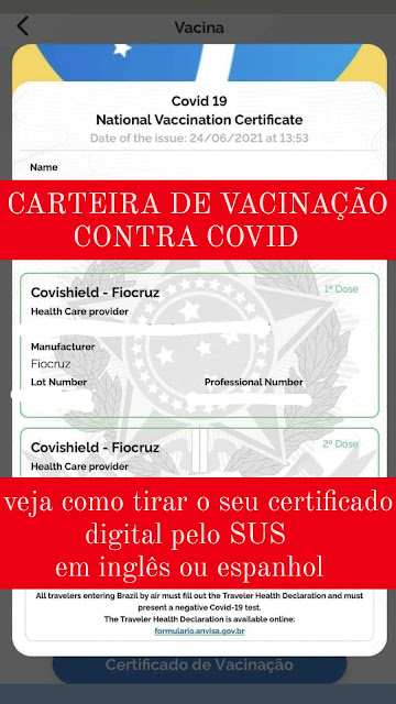 Carteira de Vacinação contra Covid