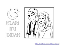 Gambar mewarna Islam Itu Indah