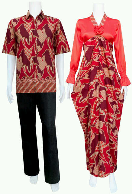 kaftan batik gamis sarimbit mawar