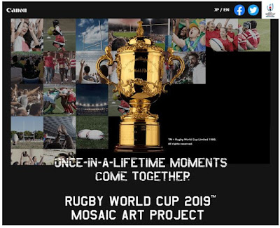 Drumming up excitement for the final of Rugby World Cup 2019™ with mosaic art of the Webb Ellis Cup