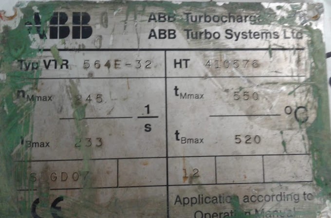 ABB VTR564E-32 TURBOCHARGER
