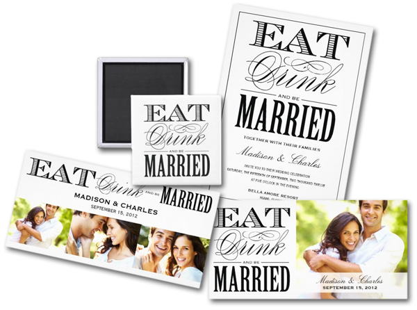  Eat Drink And Be Married Wedding Invitations