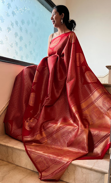 Red kanjeewaram silk saree