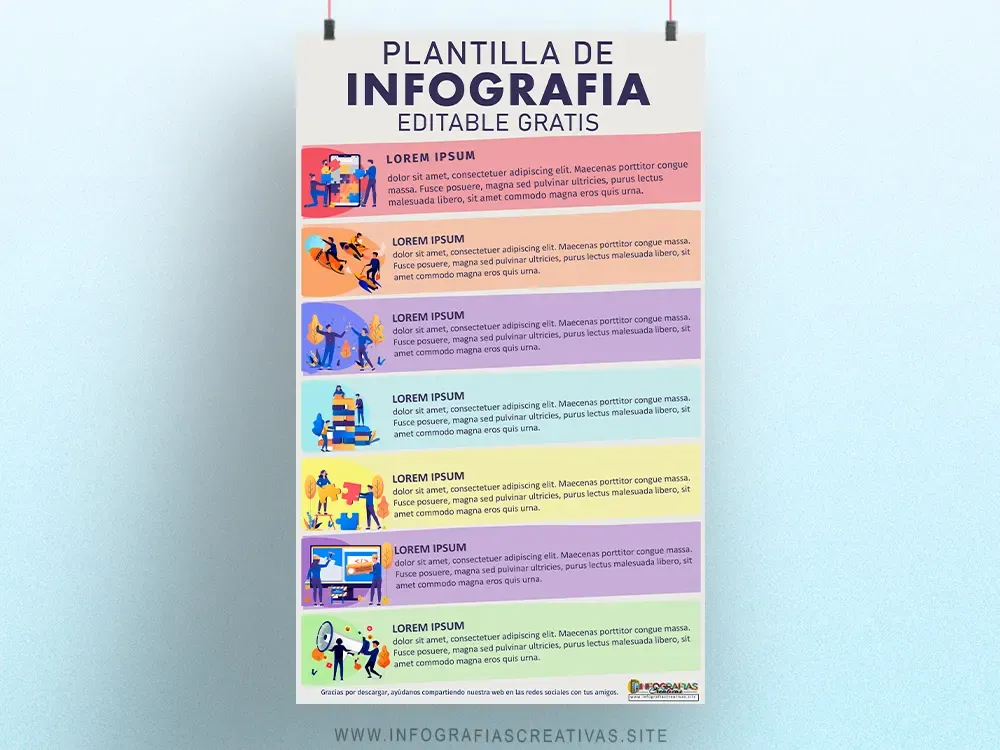 Plantilla de Infografía Elegante con Líneas de Colores