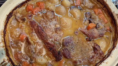Place in a 160c oven for 2 1/2 hours until the pork is tender