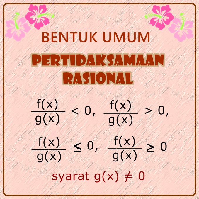 Pelajaran Matematika Pertidaksamaan Rasional