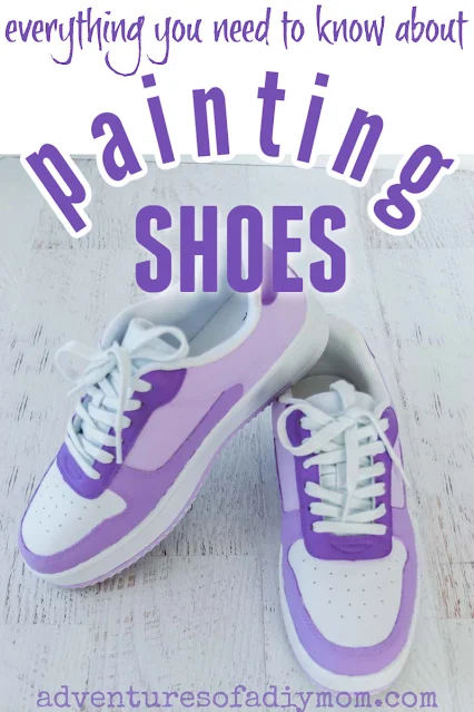 purple and white painted shoes