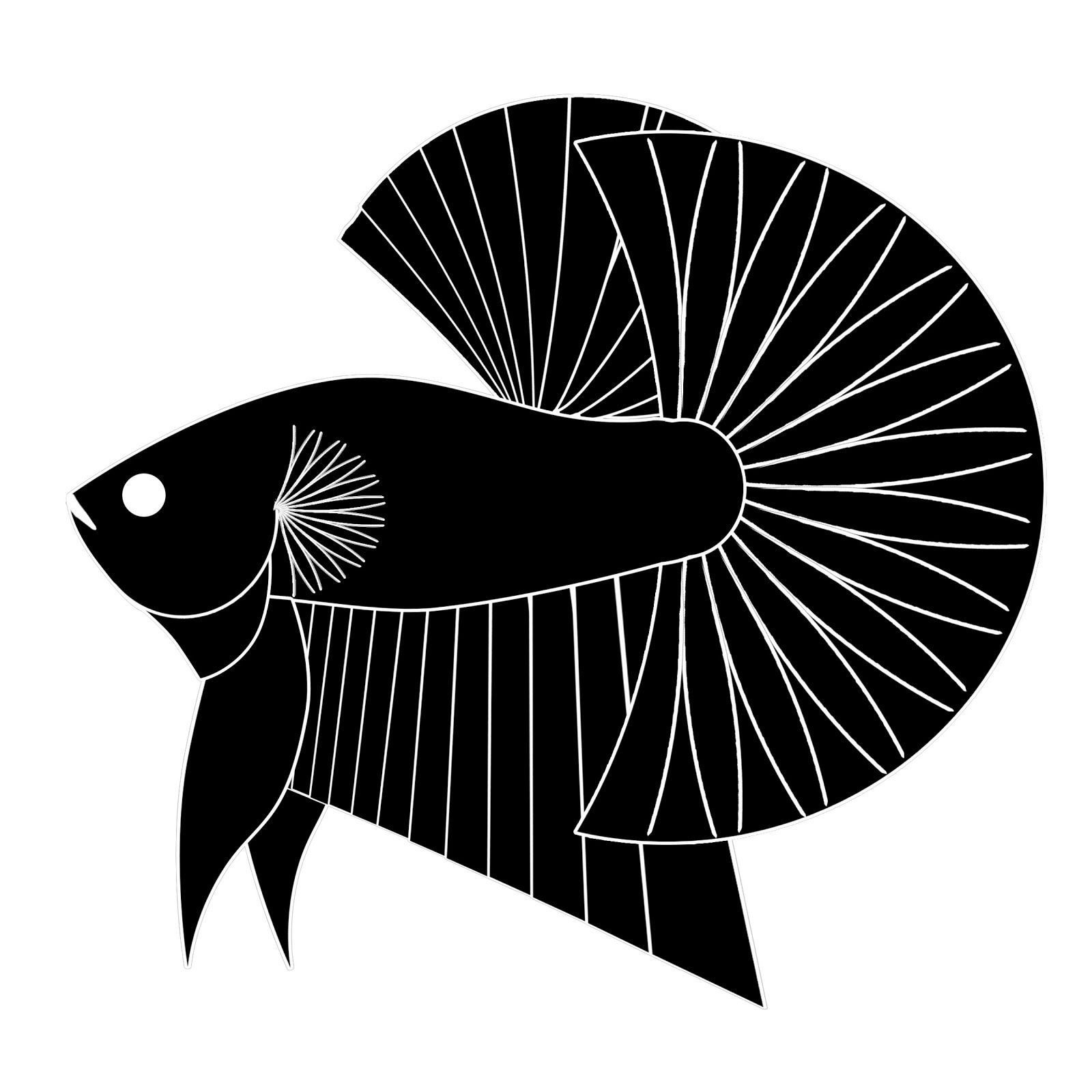 93 Gambar Animasi Ikan Cupang Hitam Putih Cikimmcom