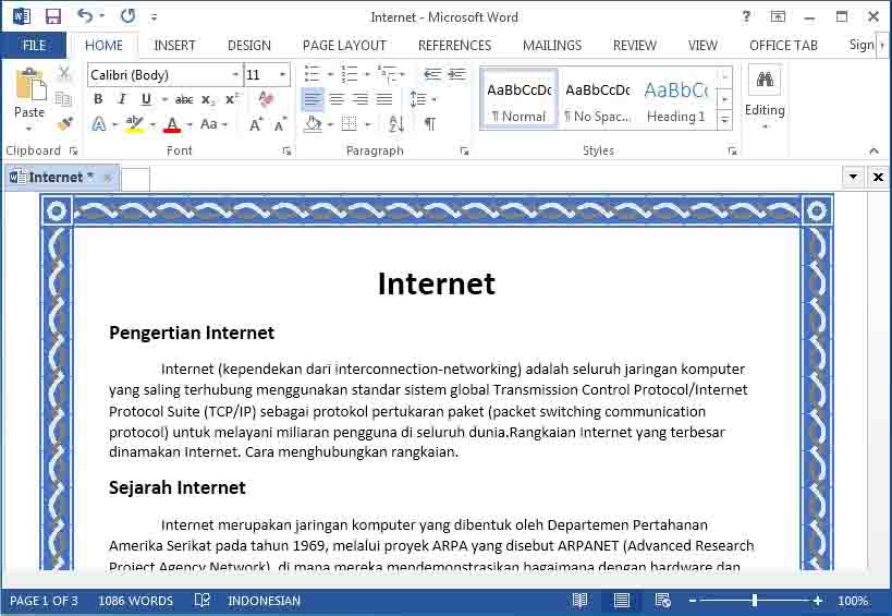  Cara  Menambahkan Bingkai  atau Bordir Keren di  Microsoft  