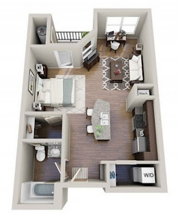 desain interior apartemen 2 kamar tidur