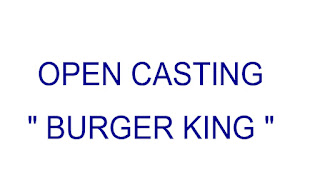 OPEN JOB" BURGER KING "  1. Dicari 2 orang IBU  : (25-30th) Cantik. Fee 4jt.  2.  Dicari 2 orang BAPAK : (28-35th) Ganteng, Fee 3jt.  3.  Dicari 2 orang  ANAK COWOK : (9-14th) ganteng, Fee 2,5jt.  4.  Dicari 1 orang ANAK CEWEK : (6-7th),super cute, Fee 2,5jt.  5. Dicari 1 orang NENEK : (45-55th), Fee 2,5jt  6. Dicari 1 orang KAKEK : (45-55th), Fee 2,5jt  7. Dicari 1 orang CEWEK : ( 23-25th) look menarik ga perlu cantik, tapi eye-catching krn dia cuma sendirian diantara keramaian, jadi look harus beda, Fee 2,5jt.  8. Dicari 5 orang CEWEK&COWOK : (20-25th),anak2 muda suka hangout n stylis, 2,5jt  9. Dicari 1 pasang Couple CEWEK&COWOK : (18-20th) Cantik & Ganteng,2,5jt  Untuk media TVC & Digital. Fee Neet CASH..  Noted : JANGAN YANG SUDAH SERING MUNCUL DI TV...  OPEN CASTING hari rabu - kamis, tgl 10-11 mei 2017. Jam 12siang-6malam.  open casting di: ZIKABENTO Jl bangka raya no.33 lt 3, satu gedung dengan CFC bangka, sebrang sevel (room 5).  Shooting tanggal 22 mei 2017 *      