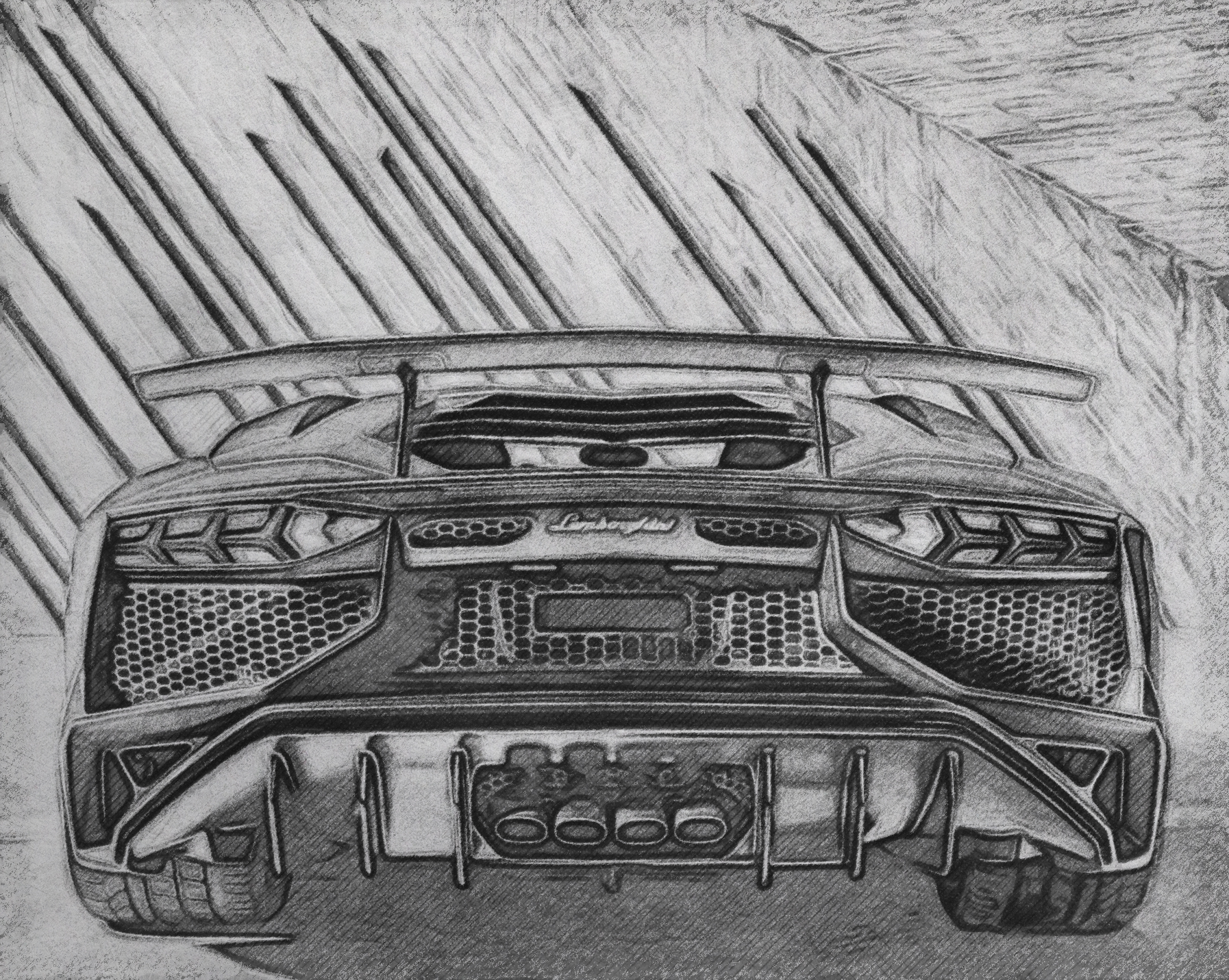 lamborghini pencil drawing aventador lp750-4 sv