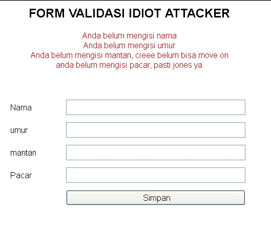 Tutorial membuat form validasi dengan PHP