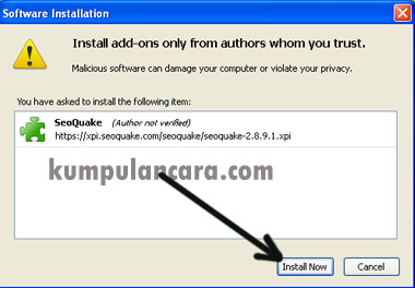 Cara Pasang | install | Menggunakan SEOquake di Mozilla Firefox