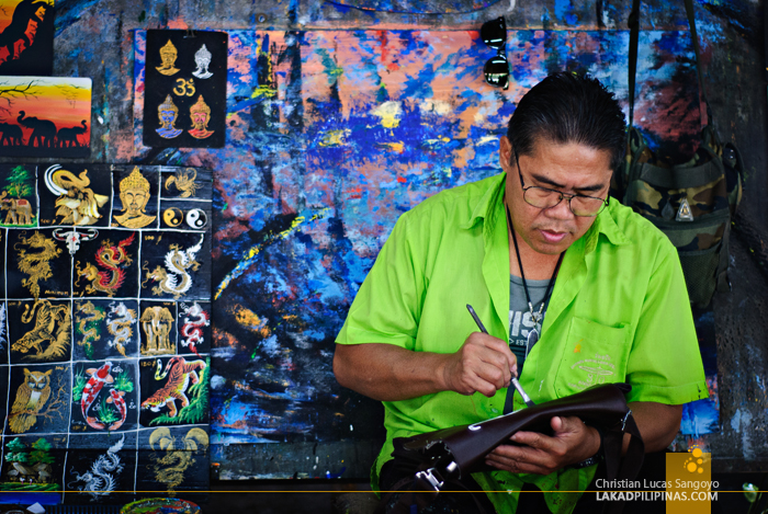 One of the Artist at the Umbrella Making Centre in Chiang Mai