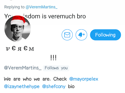 screenshot of Verem's twitter page