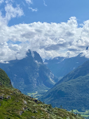 view from top of Nesaksla mountain in Åndalsnes, Norway