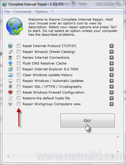 Reset Repair problem Internet dengan Complete Internet Repair