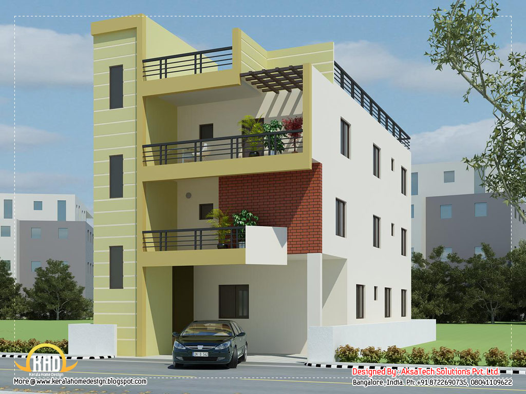 Modern contemporary home elevations - Kerala home design and floor ...