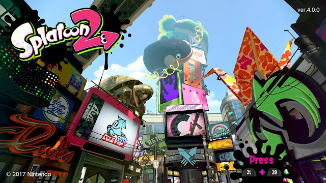 Splatoon 2 Version 4.0.0 start screen