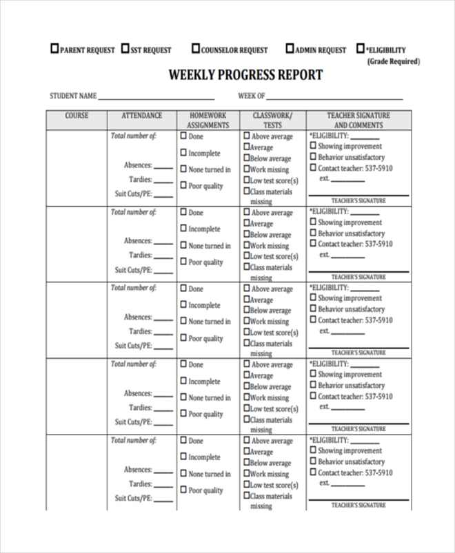 Report Card Templates Free