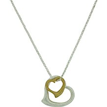 FJ1405 - Pendentif Park Lane Bicolore en Forme de Double Coeur sur Chaîne