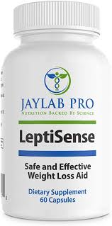 A container of leptisense weight loss diet pill