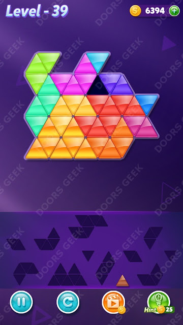 Block! Triangle Puzzle 12 Mania Level 39 Solution, Cheats, Walkthrough for Android, iPhone, iPad and iPod