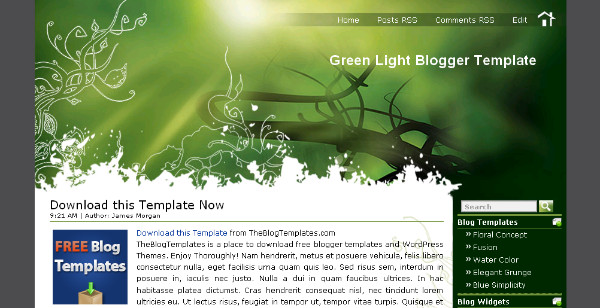 Best Simple Green Blogger Templates