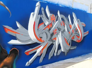 Blue White Graffiti Style Letters Fonts