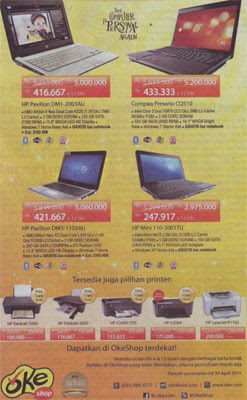 Promo Laptop HP Compact at OkeShop Price