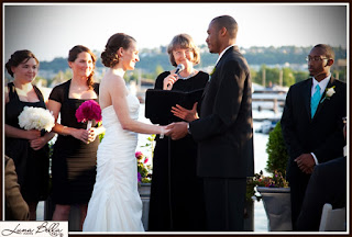 Wedding ceremony of Chris and Karen officiated by Patricia Stimac, Seattle Wedding Officiant, at the Skansonia Ferry