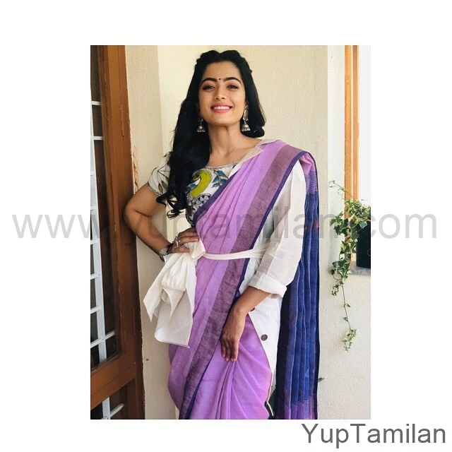 Rashmika-Mandanna Hot Saree Stills-Beautiful Saree Pics