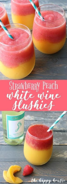 Strawberry Peach White Wine Slushie