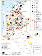 Mapa de Minería. petróleo y violación de DDHH en Colombia (mapa de mineria petroleo violacion)